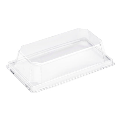 Matsuri Vision Clear Plastic Lid - Fits Small Sushi Container - 5 1/4" x 3" x 1 1/2" - 100 count box