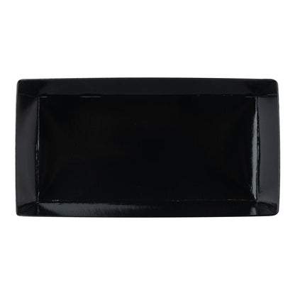 Matsuri Vision Rectangle Black Paper Medium Sushi Container - 5 1/2" x 2 3/4" x 1 1/2" - 100 count box