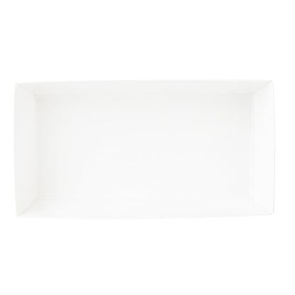 Matsuri Vision Rectangle White Paper Medium Sushi Container - 5 1/2" x 2 3/4" x 1 1/2" - 100 count box