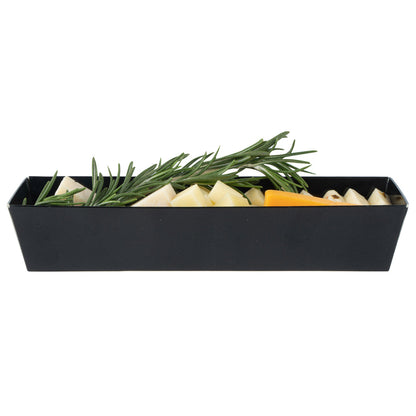 Matsuri Vision Black Paper Small Maki Sushi Container - 6 1/2" x 1 3/4" x 1 1/2" - 100 count box