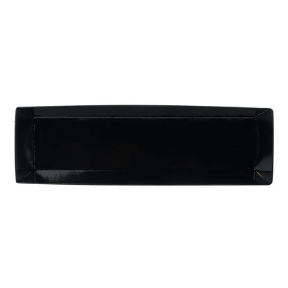 Matsuri Vision Black Paper Small Maki Sushi Container - 6 1/2" x 1 3/4" x 1 1/2" - 100 count box