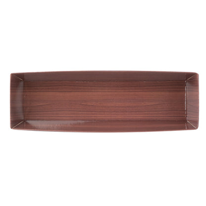 Matsuri Vision Wood Grain Paper Small Maki Sushi Container - 6 1/2" x 1 3/4" x 1 1/2" - 100 count box