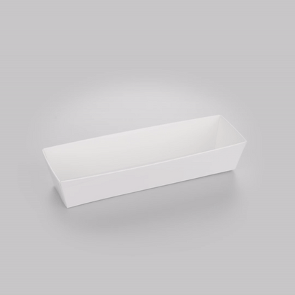 Matsuri Vision White Paper Small Maki Sushi Container - 6 1/2" x 1 3/4" x 1 1/2" - 100 count box