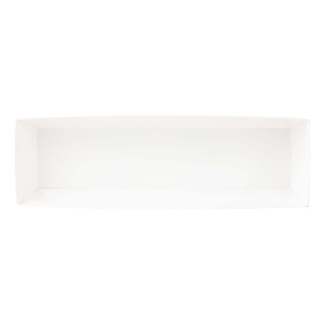 Matsuri Vision White Paper Small Maki Sushi Container - 6 1/2" x 1 3/4" x 1 1/2" - 100 count box