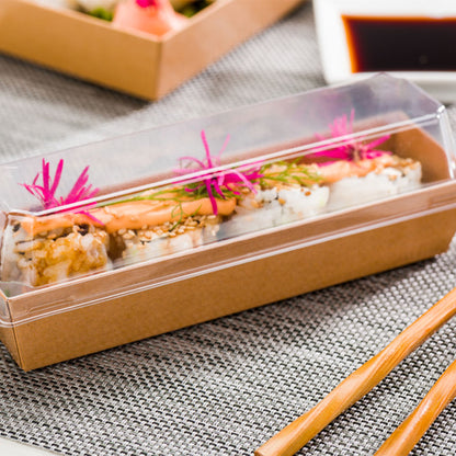 Matsuri Vision Clear Plastic Lid - Fits Small Maki Sushi Container - 100 count box