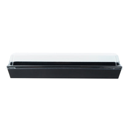 Matsuri Vision Black Paper Large Maki Sushi Container - 11 1/4" x 2" x 1 1/2" - 100 count box
