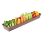 Matsuri Vision Wood Grain Paper Large Maki Sushi Container - 11 1/4" x 2" x 1 1/2" - 100 count box