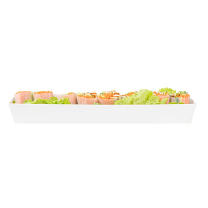 Matsuri Vision White Paper Large Maki Sushi Container - 11 1/4" x 2" x 1 1/2" - 100 count box