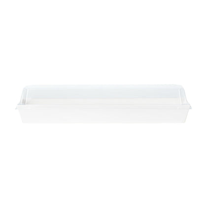 Matsuri Vision White Paper Large Maki Sushi Container - 11 1/4" x 2" x 1 1/2" - 100 count box