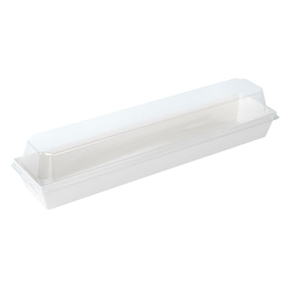 Matsuri Vision White Paper Large Maki Sushi Container - 11 1/4" x 2" x 1 1/2" - 100 count box