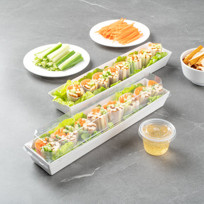 Matsuri Vision White Paper Large Maki Sushi Container - 11 1/4" x 2" x 1 1/2" - 100 count box