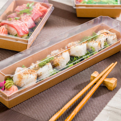 Matsuri Vision Clear Plastic Lid - Fits Large Maki Sushi Container - 100 count box