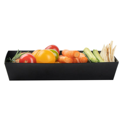 Matsuri Vision Rectangle Black Paper Large Sushi Container - 7" x 2 3/4" x 1 1/2" - 100 count box