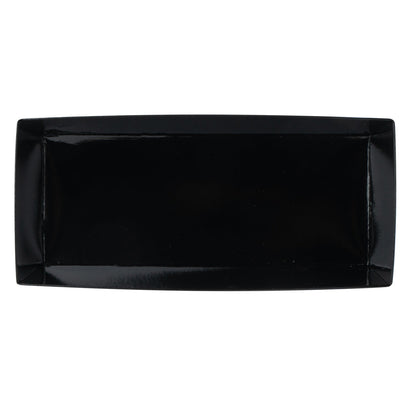 Matsuri Vision Rectangle Black Paper Large Sushi Container - 7" x 2 3/4" x 1 1/2" - 100 count box