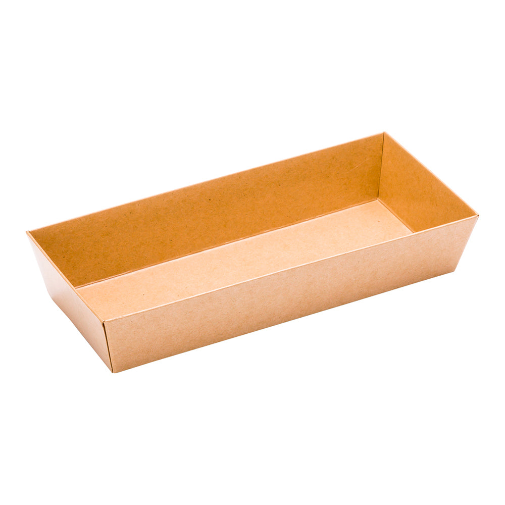 Matsuri Vision Rectangle Kraft Paper Large Sushi Container - 7" x 2 3/4" x 1 1/2" - 100 count box