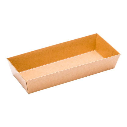 Matsuri Vision Rectangle Kraft Paper Large Sushi Container - 7" x 2 3/4" x 1 1/2" - 100 count box