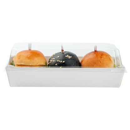 Matsuri Vision Rectangle White Paper Large Sushi Container - 7" x 2 3/4" x 1 1/2" - 100 count box