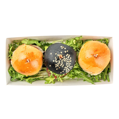 Matsuri Vision Rectangle White Paper Large Sushi Container - 7" x 2 3/4" x 1 1/2" - 100 count box
