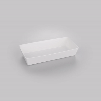 Matsuri Vision Rectangle White Paper Large Sushi Container - 7" x 2 3/4" x 1 1/2" - 100 count box