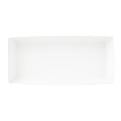 Matsuri Vision Rectangle White Paper Large Sushi Container - 7" x 2 3/4" x 1 1/2" - 100 count box