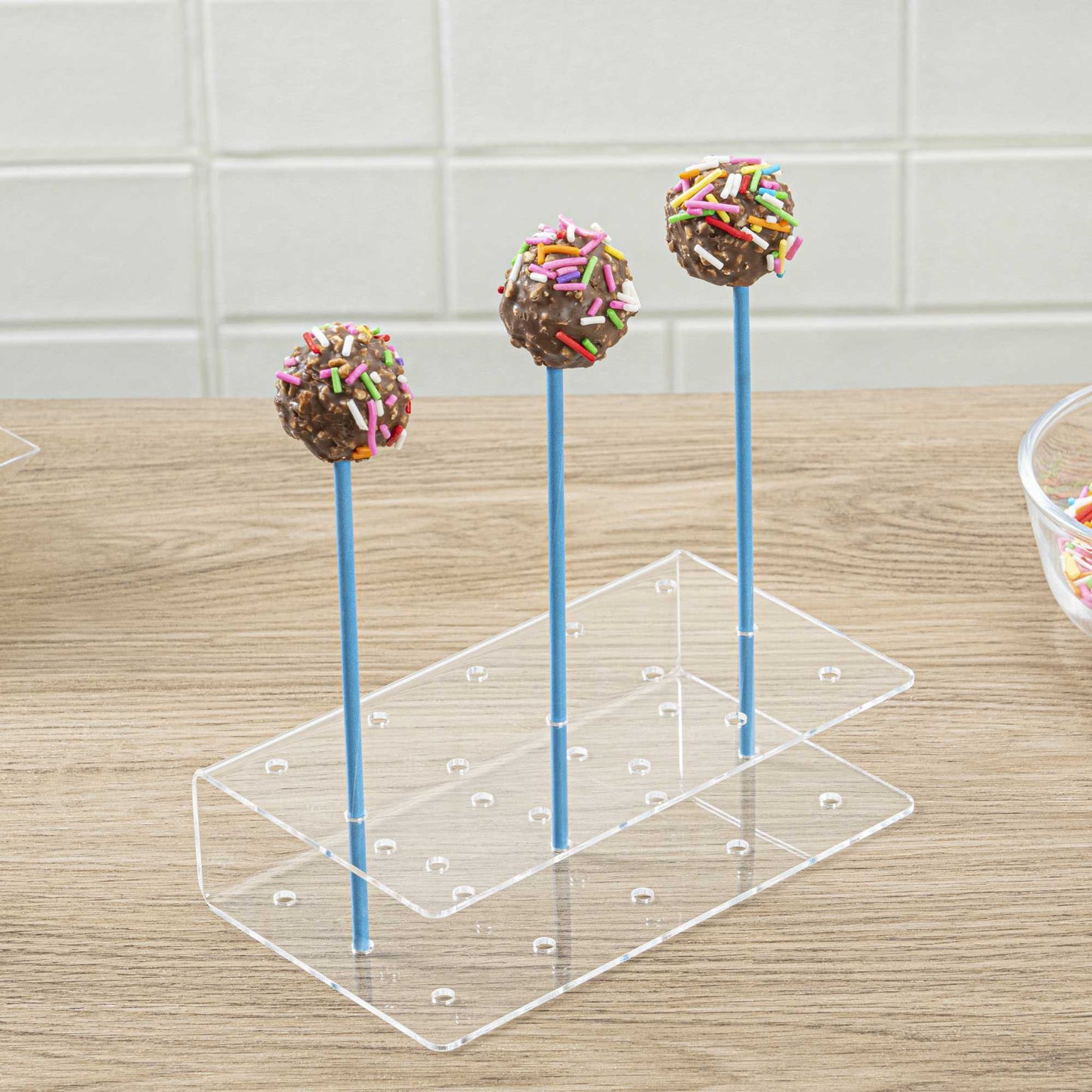 Pastry Tek Sky Blue Paper Cake Pop and Lollipop Stick - Biodegradable - 6" x 5/32" - 100 count box