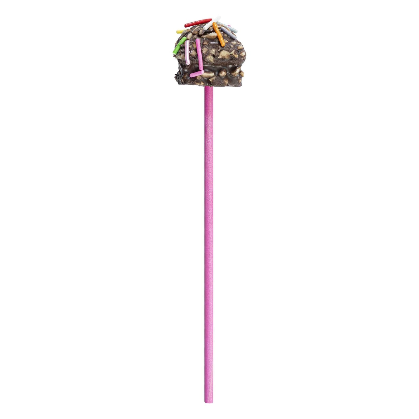 Pastry Tek Pink Paper Cake Pop and Lollipop Stick - Biodegradable - 6" x 5/32" - 100 count box