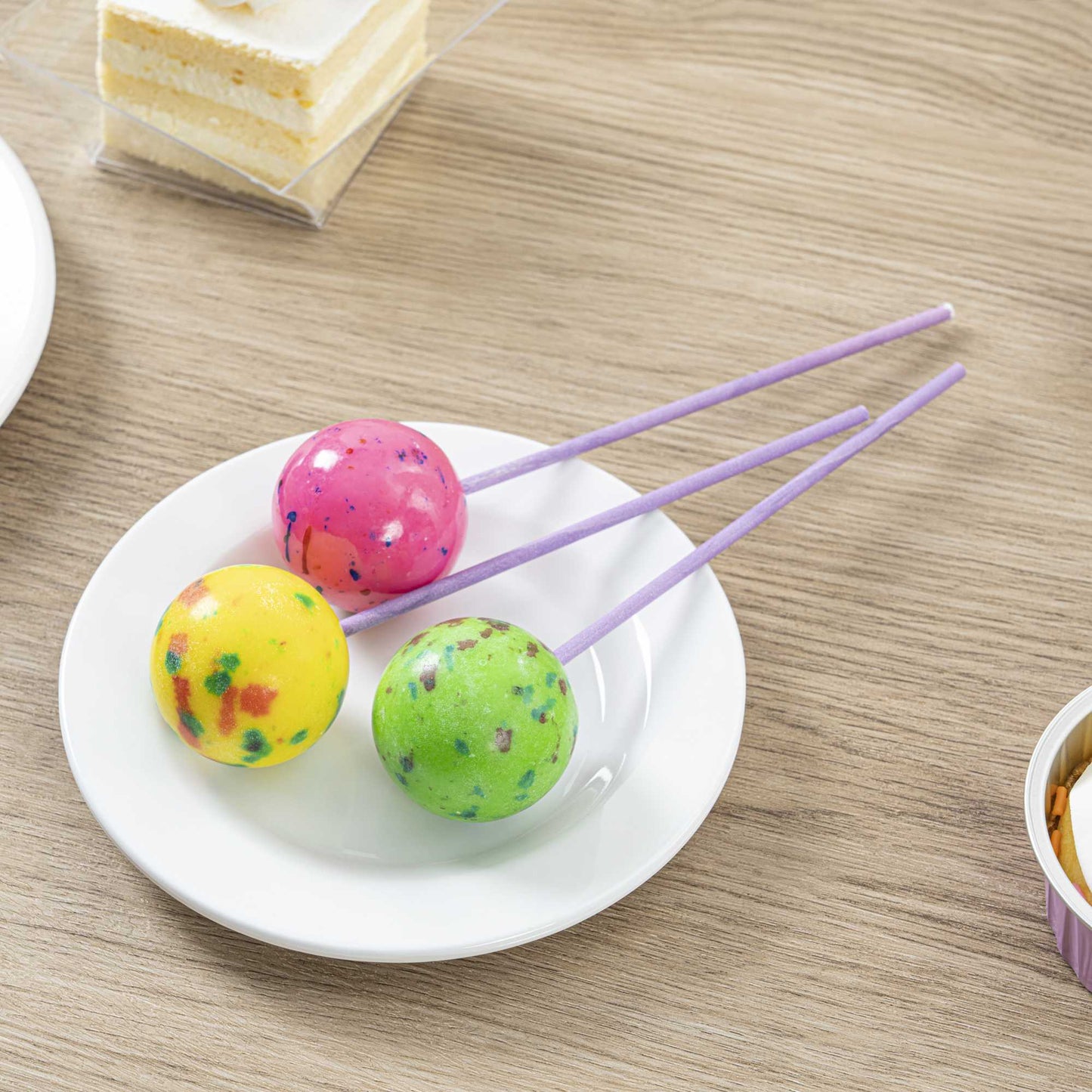 Pastry Tek Purple Paper Cake Pop and Lollipop Stick - Biodegradable - 6" x 5/32" - 100 count box
