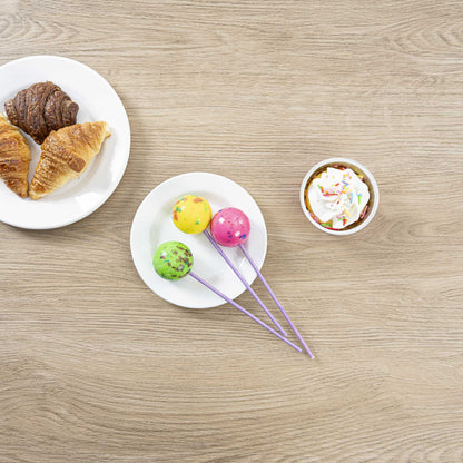 Pastry Tek Purple Paper Cake Pop and Lollipop Stick - Biodegradable - 6" x 5/32" - 100 count box