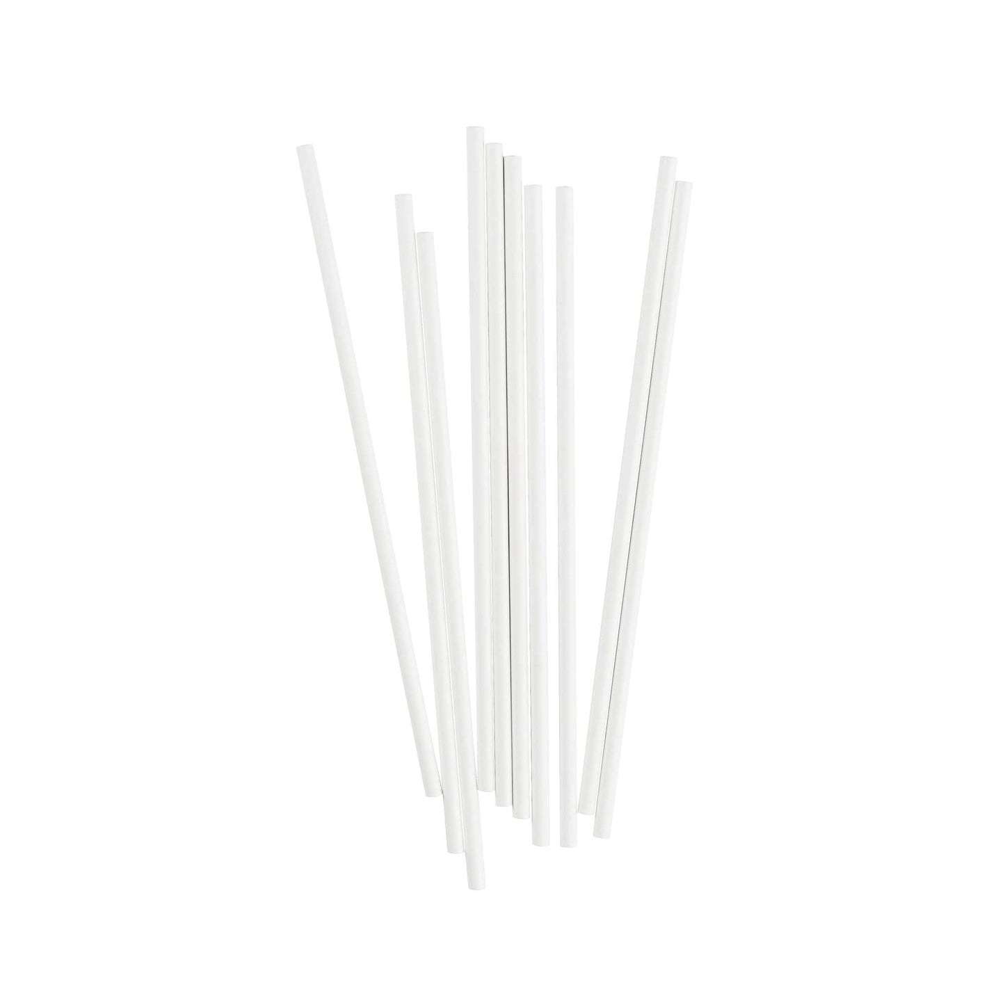 Pastry Tek White Paper Coffee Stirrer and Lollipop Stick - Biodegradable - 6" x 5/32" - 100 count box
