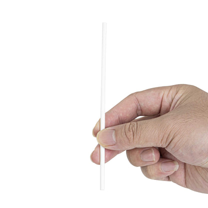 Pastry Tek White Paper Coffee Stirrer and Lollipop Stick - Biodegradable - 6" x 5/32" - 100 count box