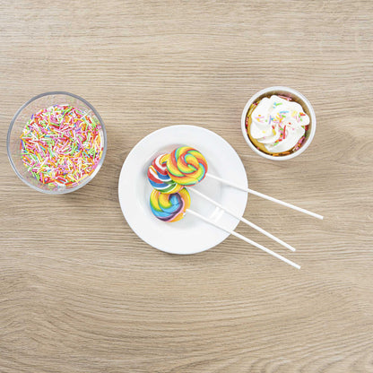 Pastry Tek White Paper Coffee Stirrer and Lollipop Stick - Biodegradable - 6" x 5/32" - 100 count box