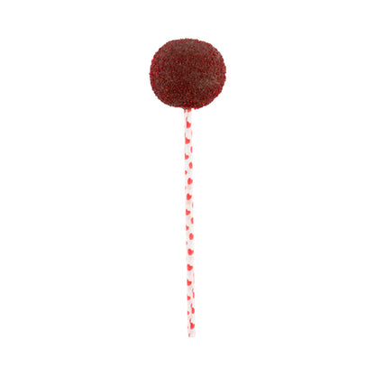 Pastry Tek Red Hearts Paper Cake Pop and Lollipop Stick - Biodegradable - 6" x 5/32" - 100 count box
