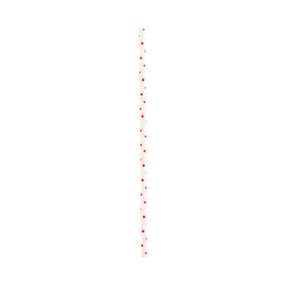 Pastry Tek Red Paper Cake Pop and Lollipop Stick - Polka Dots, Biodegradable - 6" x 5/32" - 100 count box