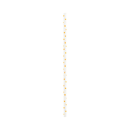 Pastry Tek Orange Paper Cake Pop and Lollipop Stick - Polka Dots, Biodegradable - 6" x 5/32" - 100 count box