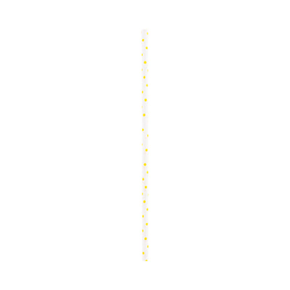 Pastry Tek Yellow Paper Cake Pop and Lollipop Stick - Polka Dots, Biodegradable - 6" x 5/32" - 100 count box