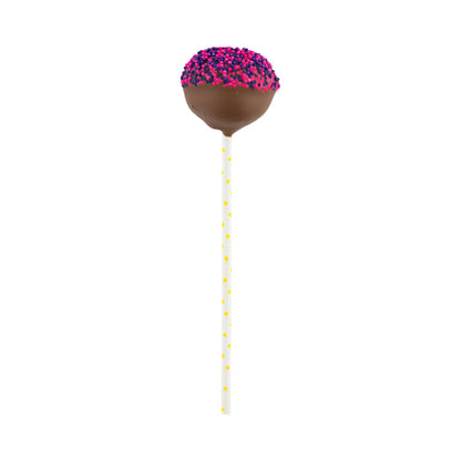 Pastry Tek Yellow Paper Cake Pop and Lollipop Stick - Polka Dots, Biodegradable - 6" x 5/32" - 100 count box