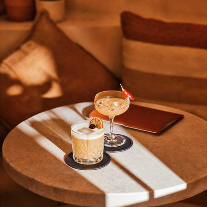 Bar Lux Black Silicone Coaster - Non-Slip - 4" x 4" x 1/4" - 6 count box