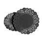 Pastry Tek Round Black Paper Doilies - Lace - 4" x 4" - 100 count box