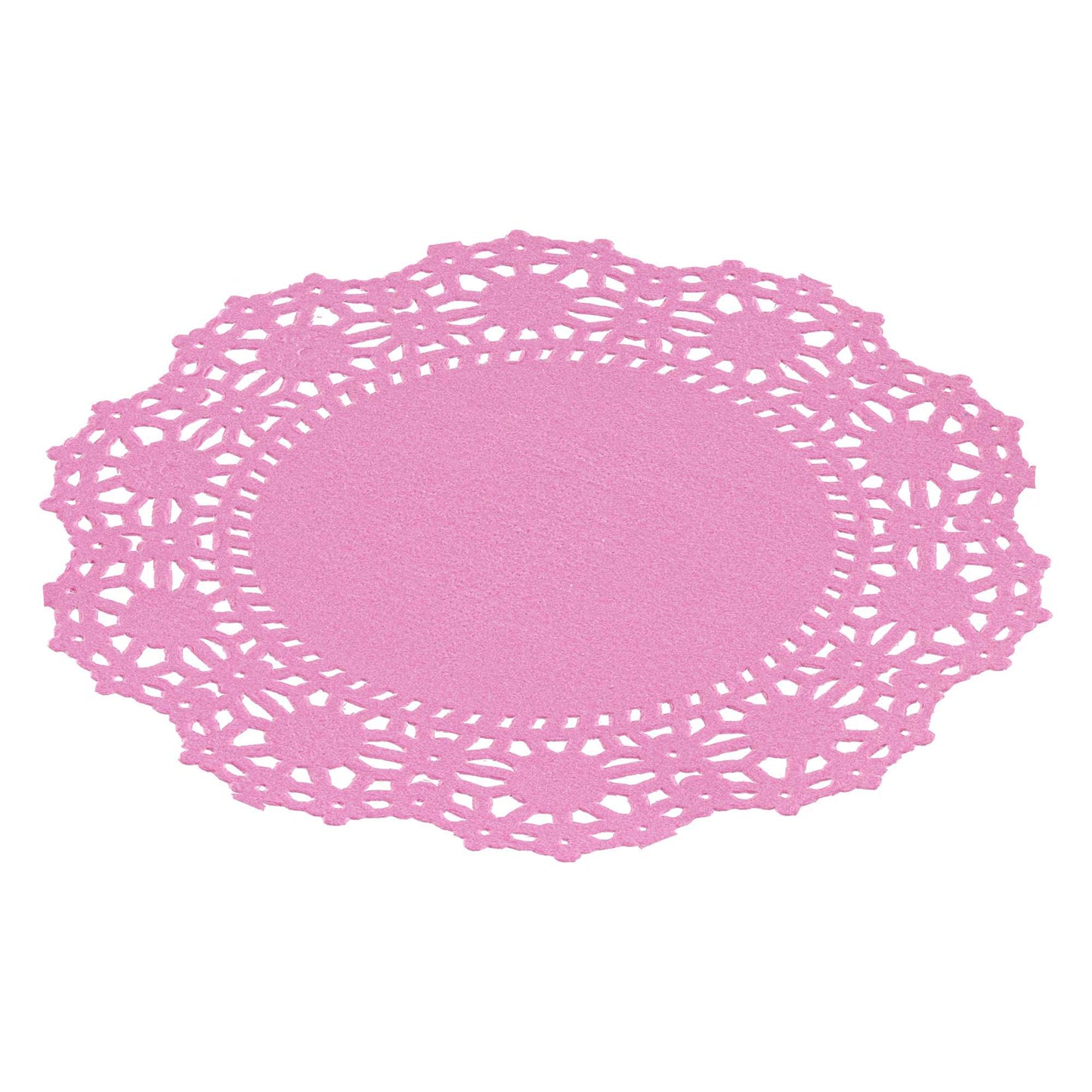 Pastry Tek Round Pink Paper Doilies - Lace - 4" x 4" - 100 count box