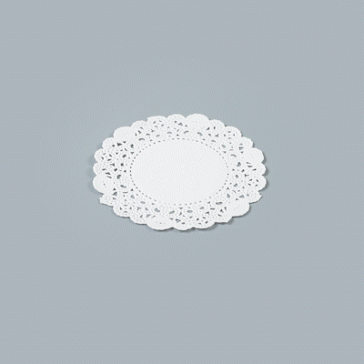 Pastry Tek Round White Paper Doilies - Lace - 4" x 4" - 100 count box