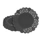 Pastry Tek Round Black Paper Doilies - Lace - 6" x 6" - 100 count box