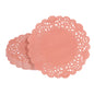 Pastry Tek Round Red Paper Doilies - Lace - 6" x 6" - 100 count box