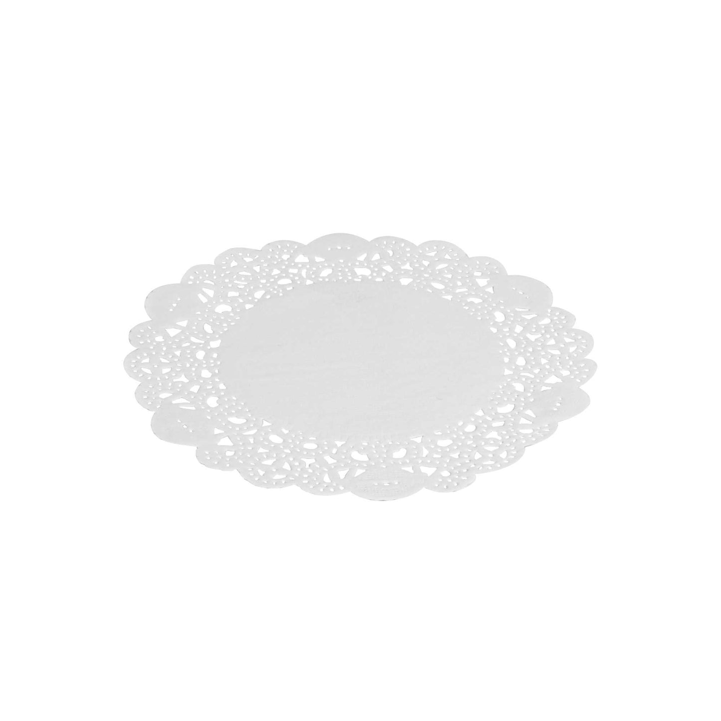 Pastry Tek Round White Paper Doilies - Lace - 6" x 6" - 100 count box