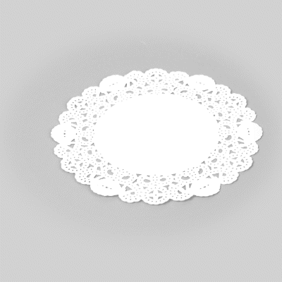 Pastry Tek Round White Paper Doilies - Lace - 6" x 6" - 100 count box
