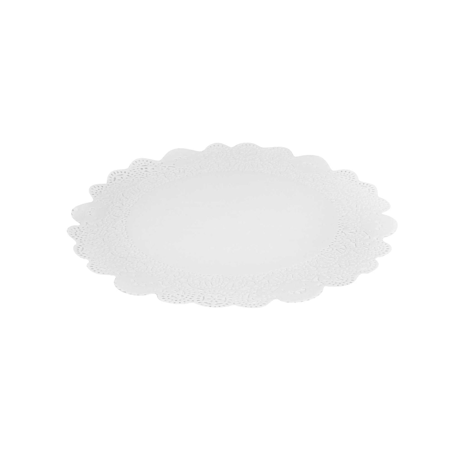 Pastry Tek Round White Paper Doilies - Lace - 12" x 12" - 100 count box