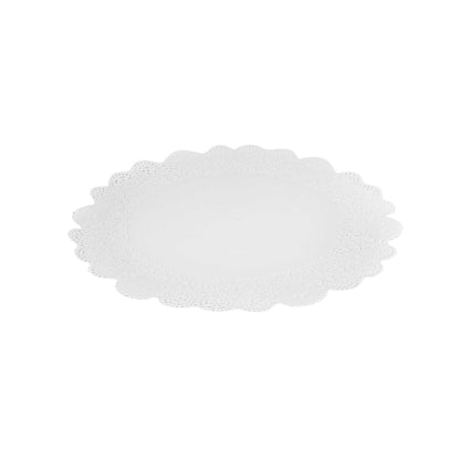 Pastry Tek Round White Paper Doilies - Lace - 12" x 12" - 100 count box