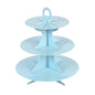 Pastry Tek Turquoise Cardboard Cupcake Stand - 3-Tier, White Polka Dots - 13 1/2" x 13 1/2" x 14" - 1 count box