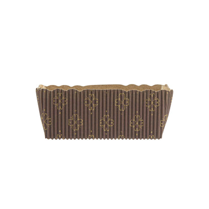 Panificio 4 oz Kraft Paper Square Baking Cup - Greaseproof, Rippled - 3" x 2 3/4" x 1 3/4" - 100 count box