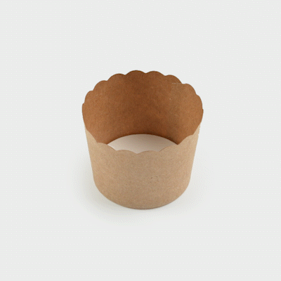 Panificio 3 oz Kraft Paper Mini Baking Cup - Scalloped - 2 1/2" x 2 1/2" x 1 3/4" - 200 count box