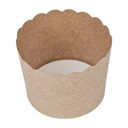 Panificio 3 oz Kraft Paper Mini Baking Cup - Scalloped - 2 1/2" x 2 1/2" x 1 3/4" - 200 count box